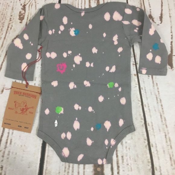 New True Religion Bundle of 2 Long Sleeve Baby Girl Onesies 12-18 Months - Picture 7 of 16